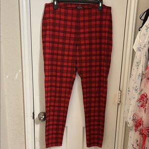 Express Red Plaid Women's Pants